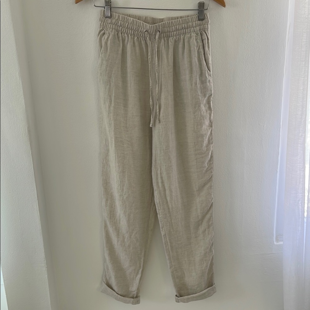Women’s Beige Linen Casual Pants XS